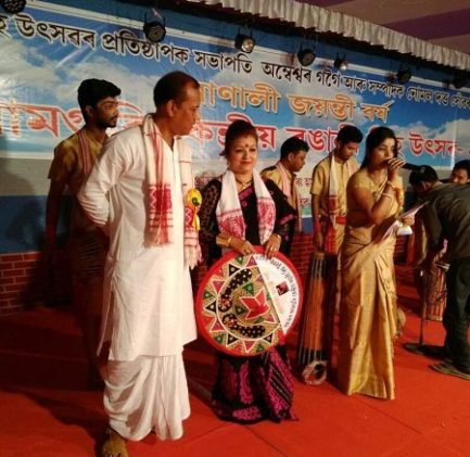 Felicitated at Amguri Bihu Sanmilani 2017